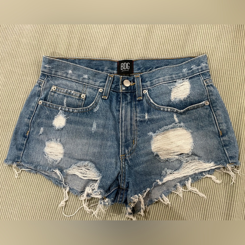 BDG Women's Ripped Blue Jean Shorts size 26